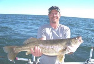 trophy walleye caught on bring it on lake erie fishing charter in ashtabula ohio lake erie